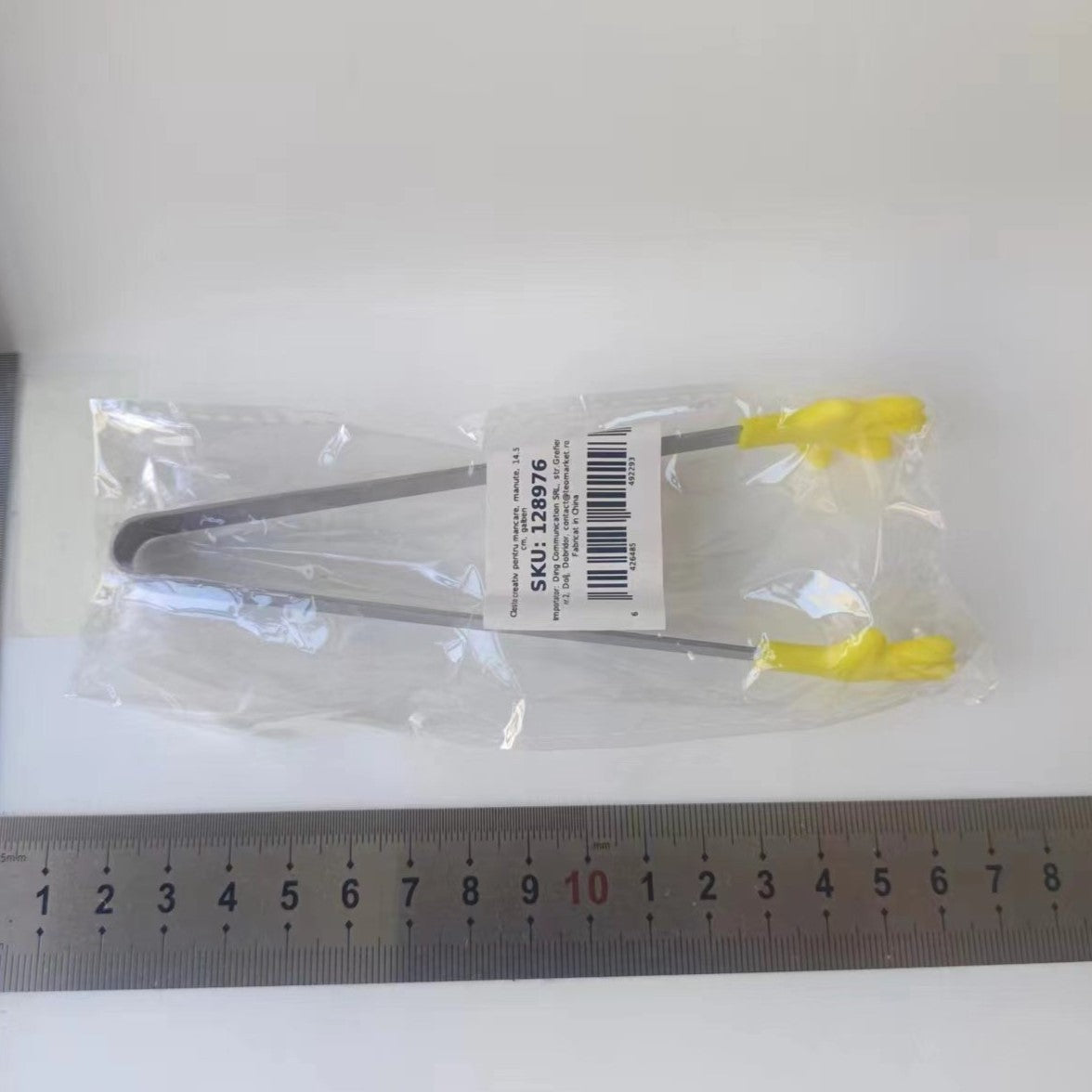 Cleste Creativ pentru Mancare, Model Manute din Silicon, 14.5x3 cm, Rezistent la Temperaturi Inalte si Coroziune, Galben