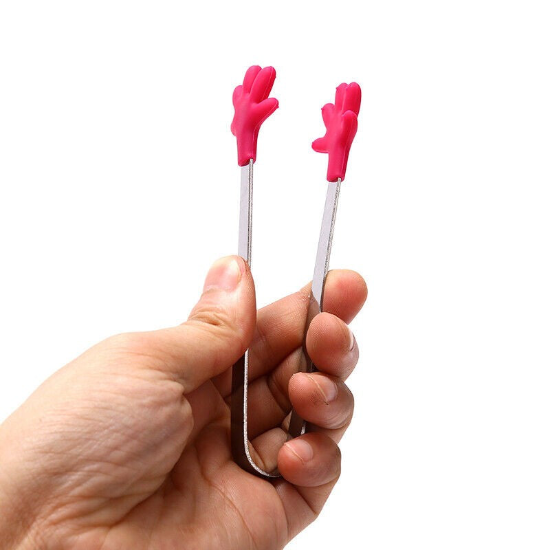 Cleste Creativ pentru Mancare, Model Manute din Silicon, 14.5x3 cm, Rezistent la Temperaturi Inalte si Coroziune, Rosu