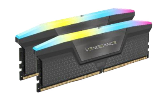 Corsair Memorie DDR5, 64GB, KIT 2x32GB, 6000MT/s, C40, 1.30V, XMP&EXPO, Gri, RGB, VENGEANCE "CMH64GX5M2D6000Z40"