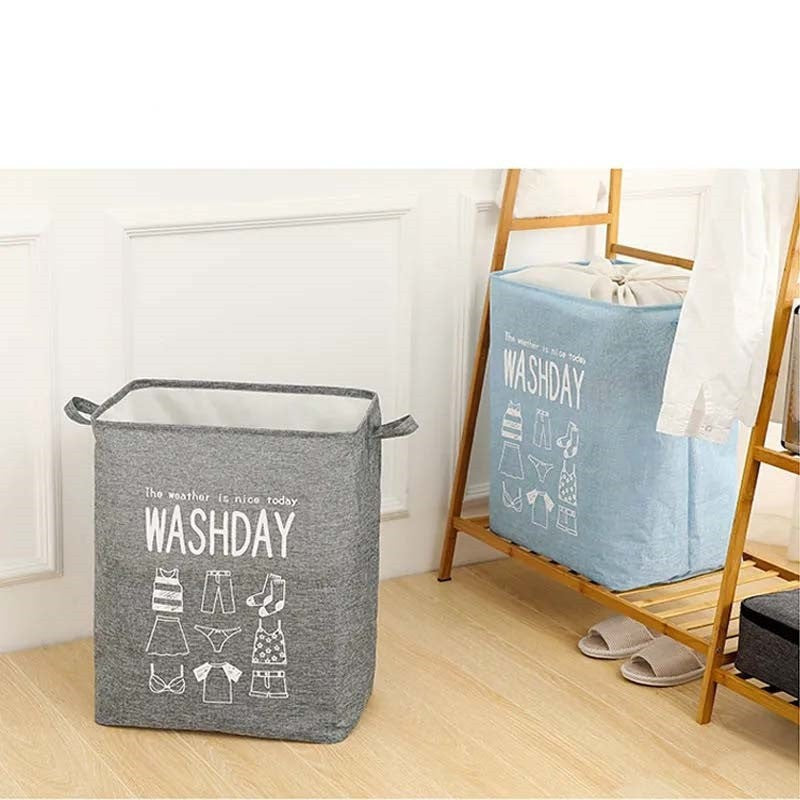 Cos de Rufe, 72 L, Textil, 30x40x60 cm, Gri, Cu Imprimeu