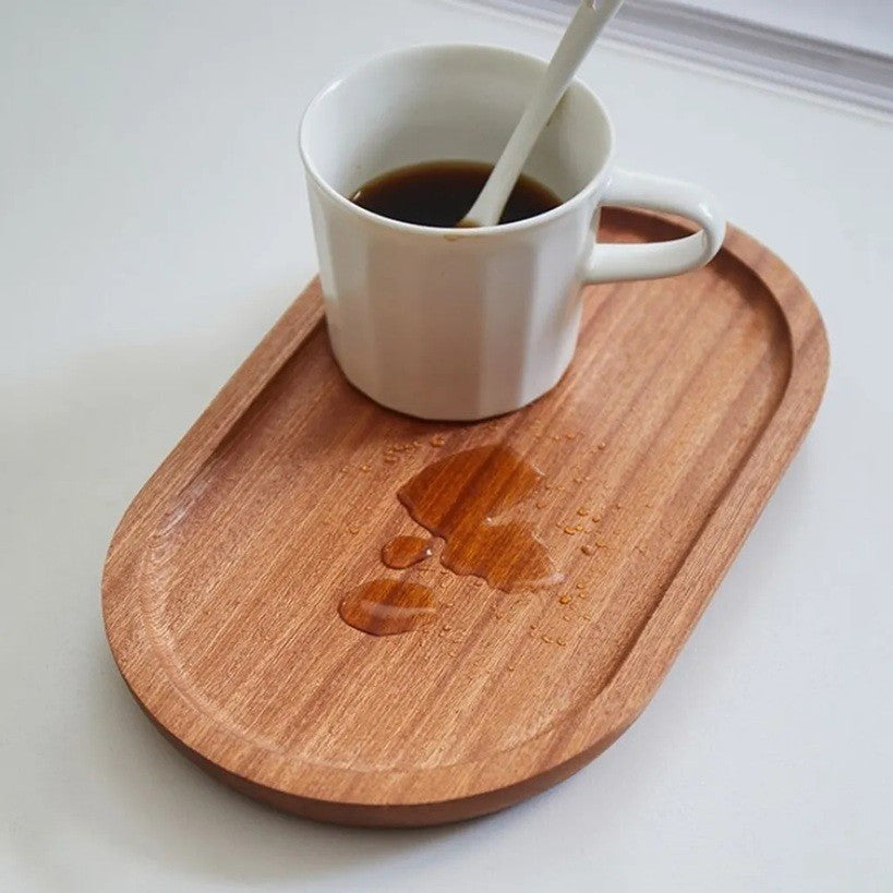 Tava din Lemn, Ovala, pentru Alimente sau Decor, 20 x 12 x 1.5 cm, Natur