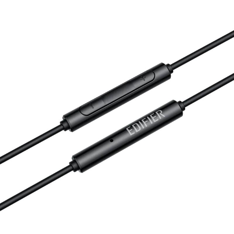 CASTI Edifier, cu fir, intraauriculare - butoni, pt smartphone, microfon pe fir, conectare prin USB-C, buton in-line, negru, "P230-BK", (timbru verde 0.18 lei)