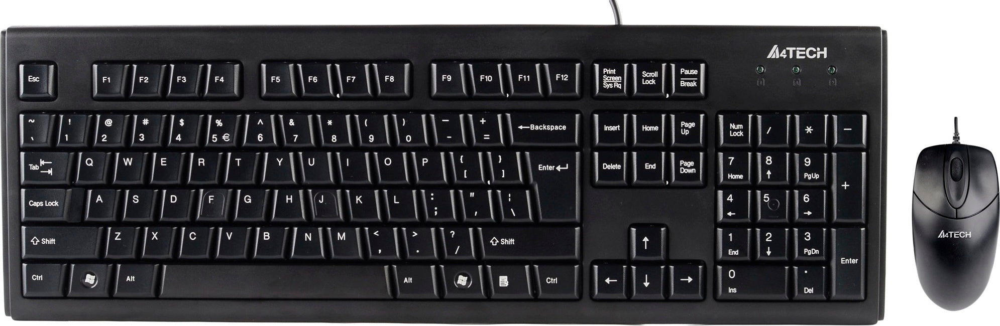 Kit TASTATURA si Mouse A4TECH, "KRS-83+OP-720", cu fir, 104 taste format standard, mouse 1000dpi, 3/1 butoane, negru, "KRS-8372-USB"