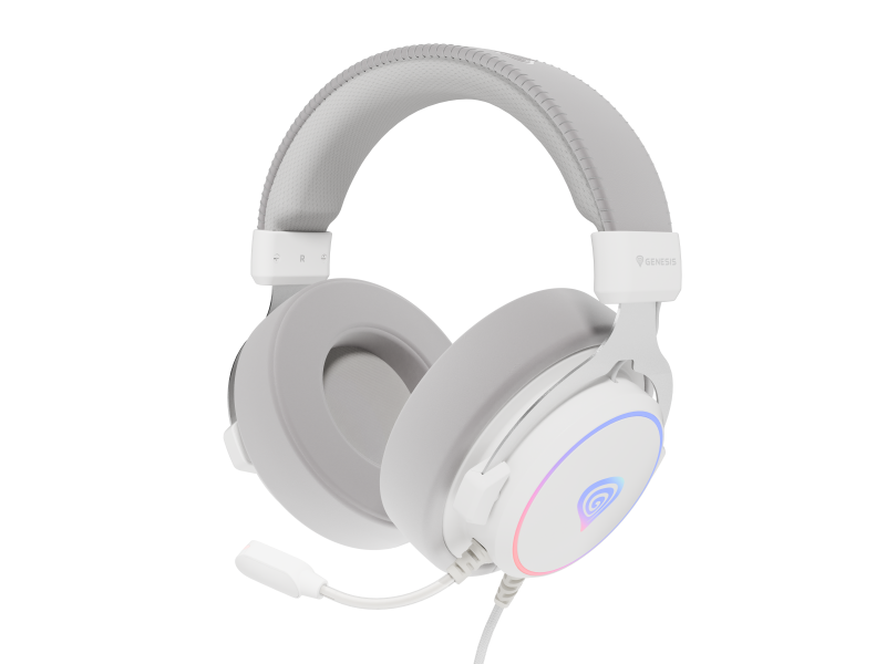 Casti cu fir Genesis Neon 764 alb
