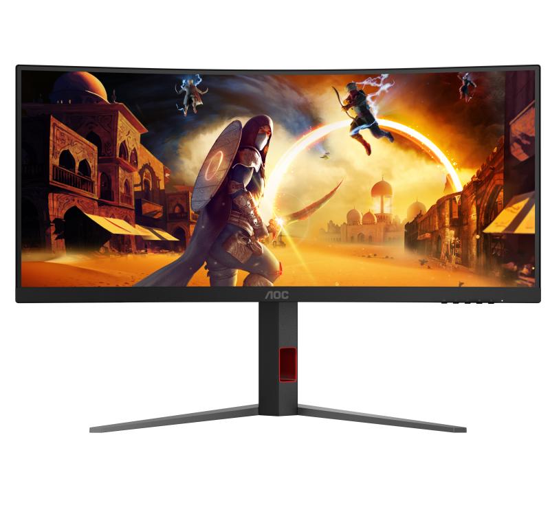 Monitor AOC 34" CU34G4, Curvature: 1500R, Diagonal (inch): 34, Diagonal (cm): 86, Aspect ratio: 21:9, Panel: VA, Resolution: 3440x1440, Refresh Rate: 180Hz, Response time GtG: 1ms, Response time MPRT: 0.5ms, Brightness (max): 300 cd/m², Contrast (static)
