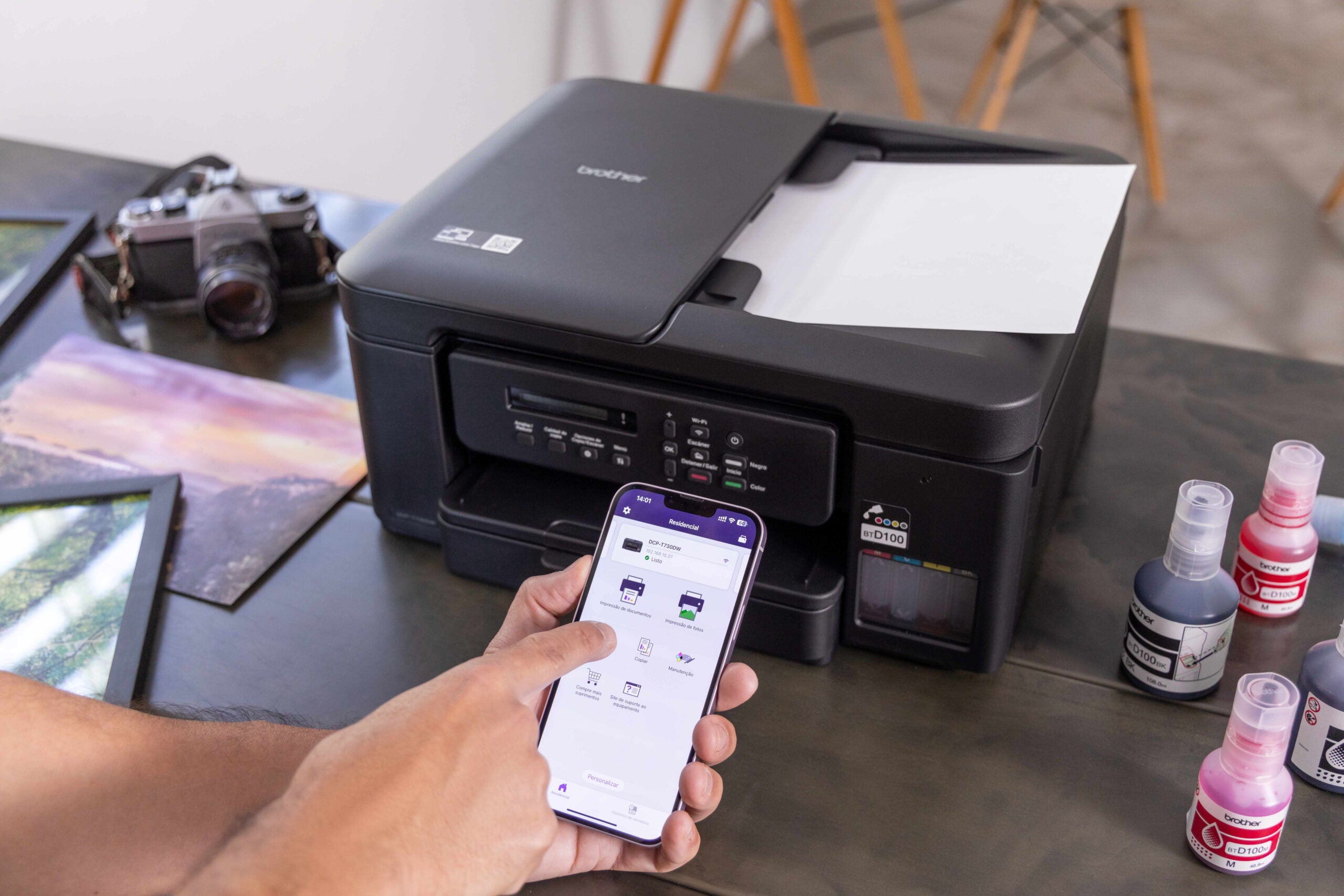 Multifunctional Inkjet CISS Color brother DCP-T730DW, A4, Functii: Impr.|Scan.|Cop., Viteza de Printare Monocrom: 16ppm, Viteza de printare color: 15.5ppm, Conectivitate:USB|WIFI, Duplex:Da, ADF:ADF(incl.TV 11lei) "DCPT730DWYJ1"