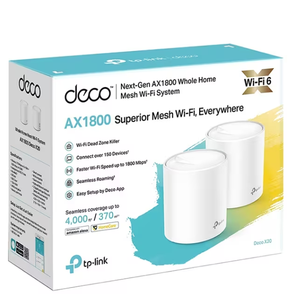 MESH TP-LINK, wireless, router AX1500, pt interior, 1500 Mbps, port LAN, WAN, 2.4 GHz | 5 GHz, antena interna x 4, standard 802.11ax, "Deco X10(2-pack)"