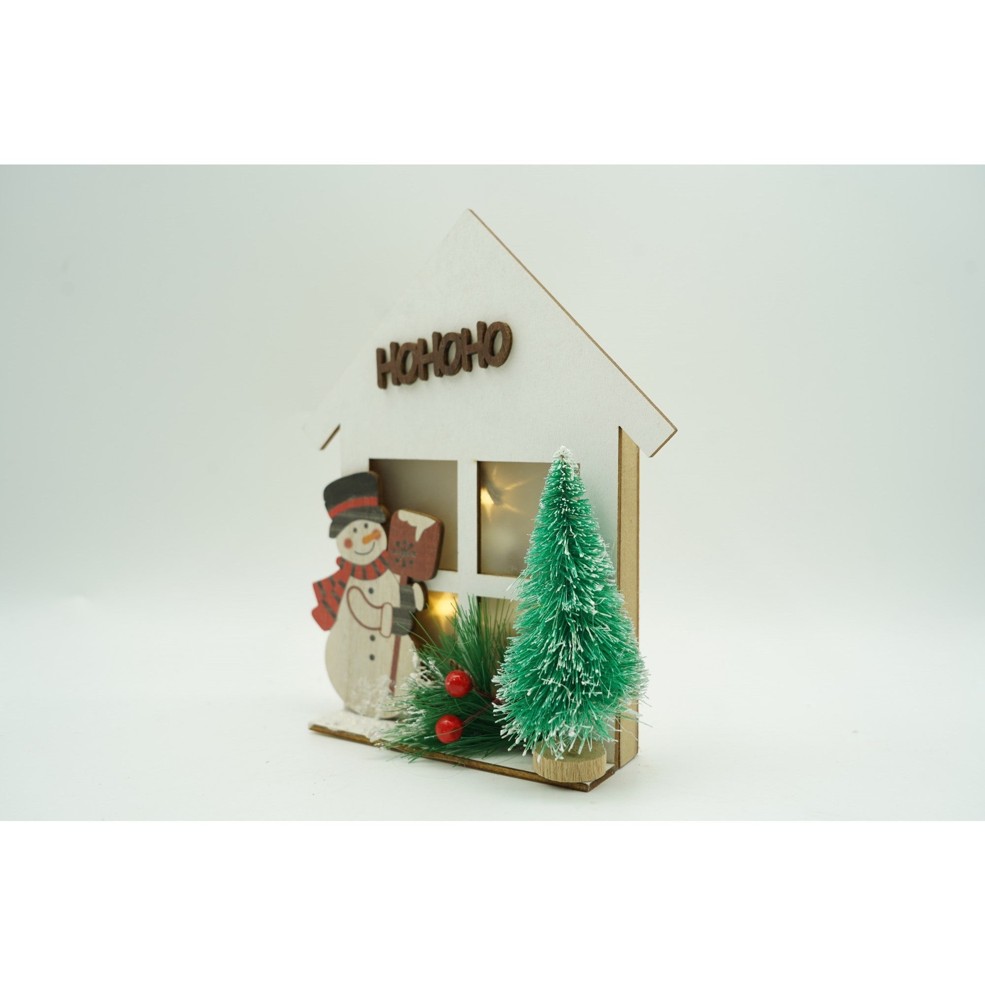 Decoratiune luminoasa, Flippy, Om de zapada, alb, lungime: 13 cm, latime: 5 cm, inaltime: 17 cm, lemn, interior/exterior