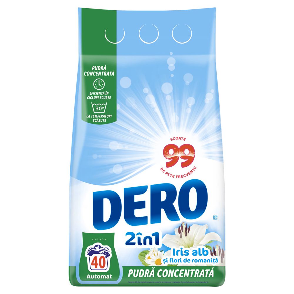 Dero Automat 3 kg 2in1 Iris Alb 40 spalari