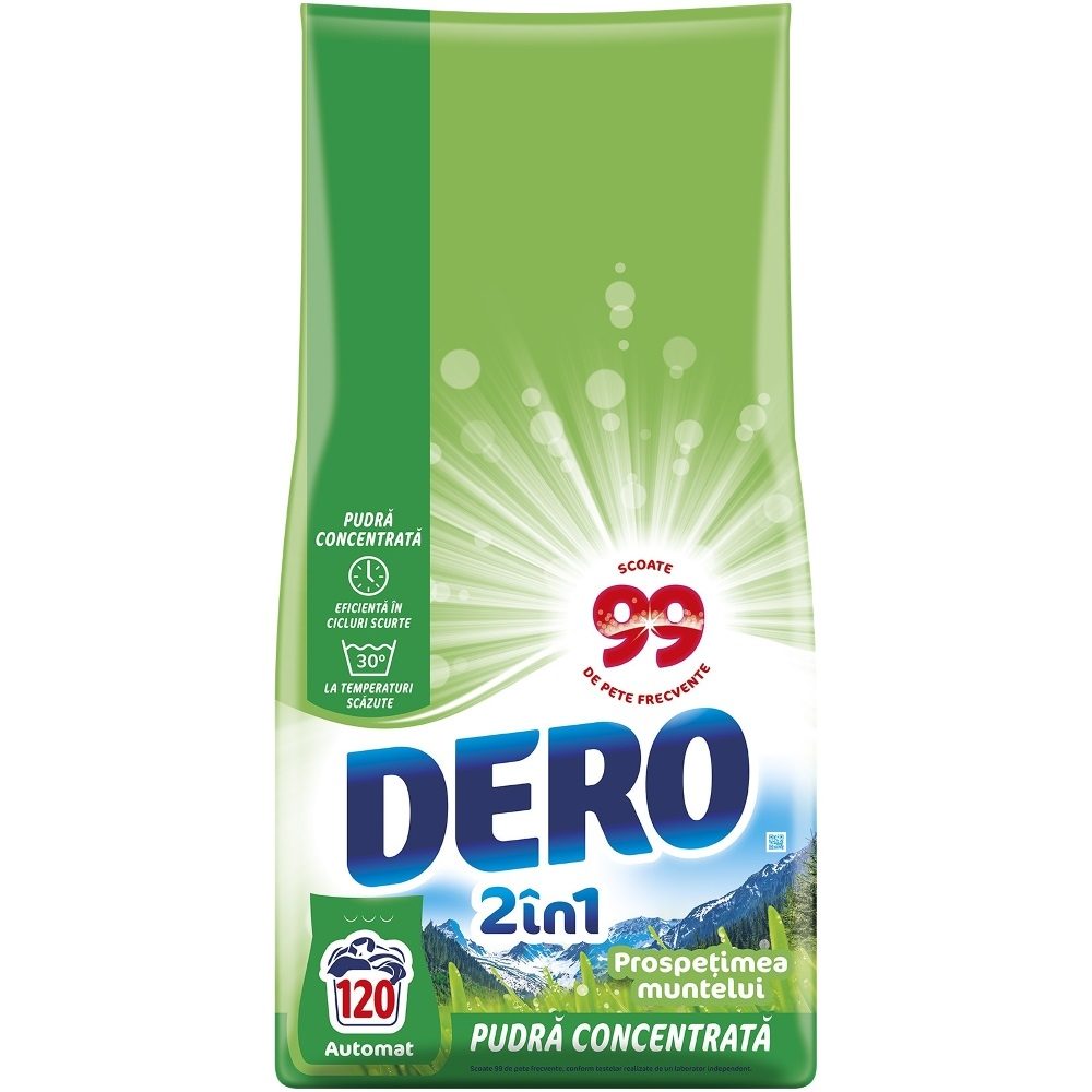 Detergent Automat pentru Rufe, DERO, 2in1 Prospetimea Muntelui, 9 kg, 120Spalari