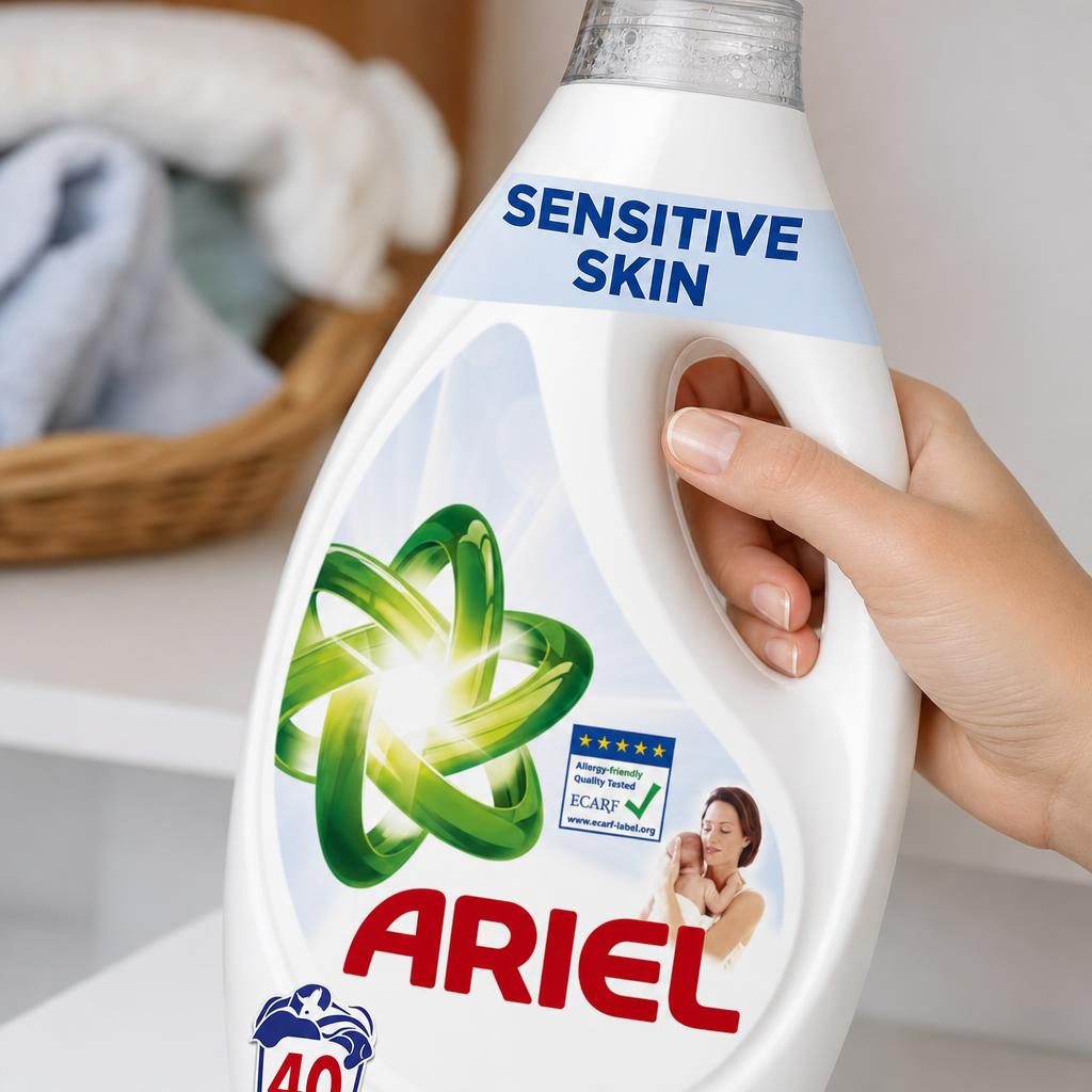 Detergent Lichid pentru Rufe, Ariel, 1.8 L Sensitive Skin, 40 spalari