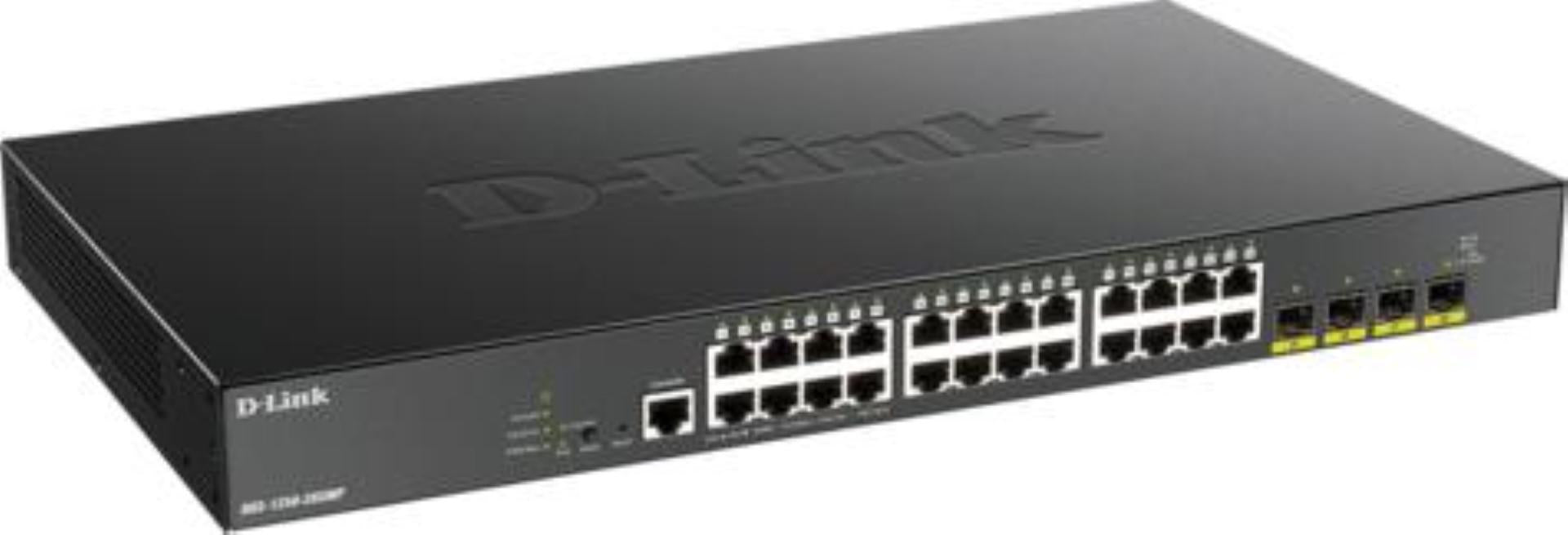 SWITCH PoE D-LINK Smart 24 porturi Gigabit (24 PoE) + 4 10G SFP+, IEEE 802.3af/at, carcasa metalica. "DGS-1250-28XMP"