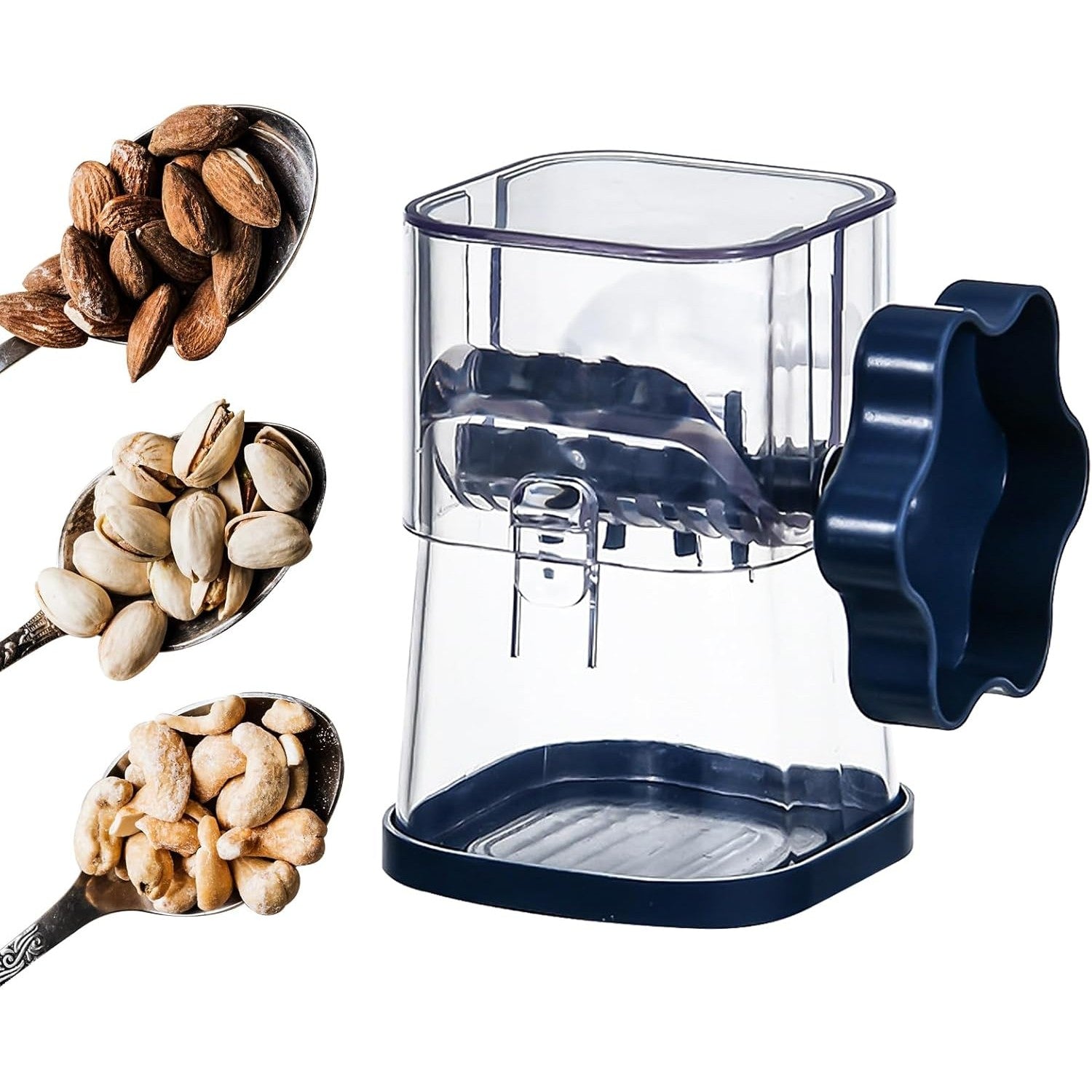 Dispozitiv de Zdrobit, pentru Alune, Nuci, Ciocolata, Manual, din ABS, 10 x 7.2 cm, Albastru
