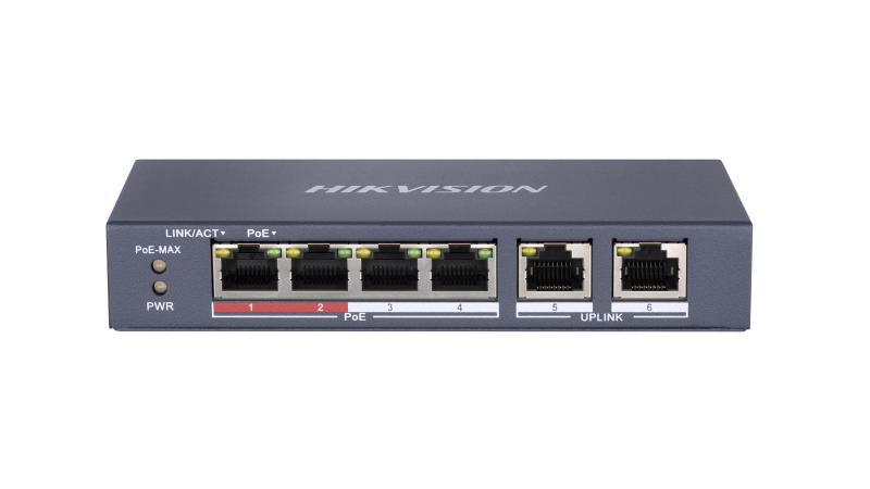 SWITCH HIKVISION 4 PORTURI POE "DS-3E0106P-E/M(B)"