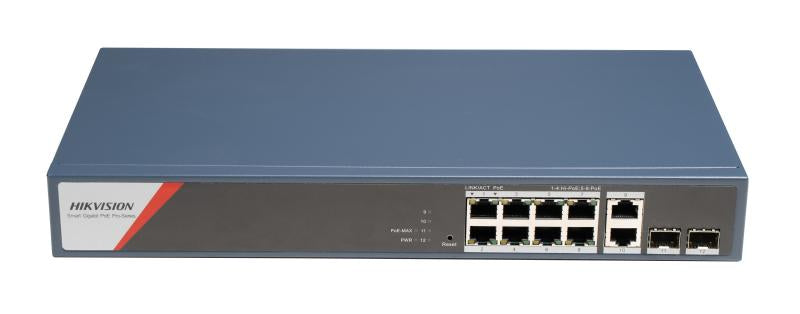 HK SWITCH POE 8 PORTURI SMART MANAGED "DS-3E1512HP-SI-8P2T2F"