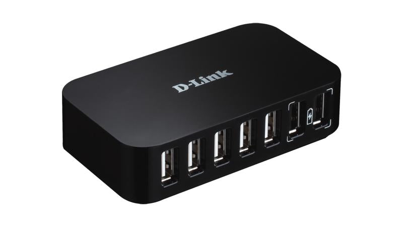 HUB extern D-LINK, porturi USB: USB 2.0 x 7, conectare prin USB 2.0, alimentare retea 220 V, negru, "DUB-H7"
