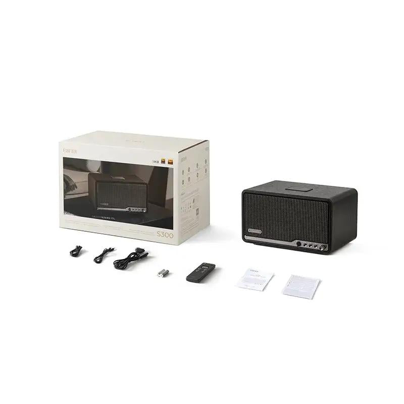 BOXE EDIFIER desktop bluetooth, RMS: 80W (2 x 15W, 1 x 50W), Bluetooth 5.4, AUX, Wi-Fi, USB-C, black, "S300-BK"