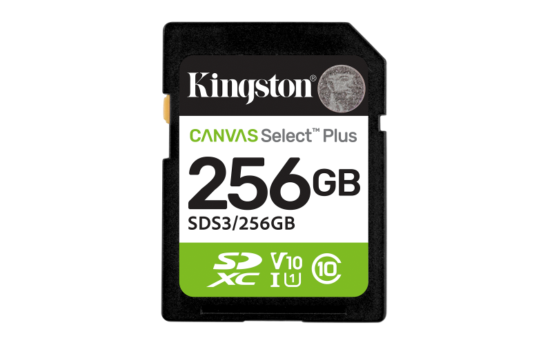 Kingston 256GB SDXC Canvas Select Plus Gen3 150MB