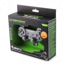Gamdepad Esperanza Gladiator EGG108G cu vibratii Wireless PC/PS3 Negru "EGG108K"