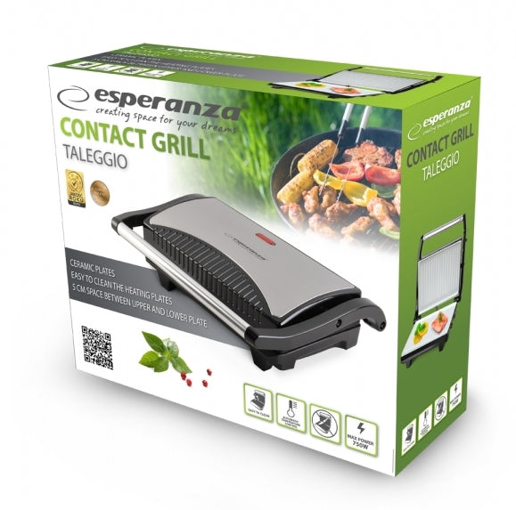Gratar electric Esperanza Taleggio EKG006 750W Negru-Argintiu "EKG006"