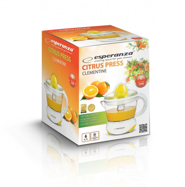 Storcator de citrice Esperanza Clementine EKJ001 25W 0.7l Alb/Galben "EKJ001Y"