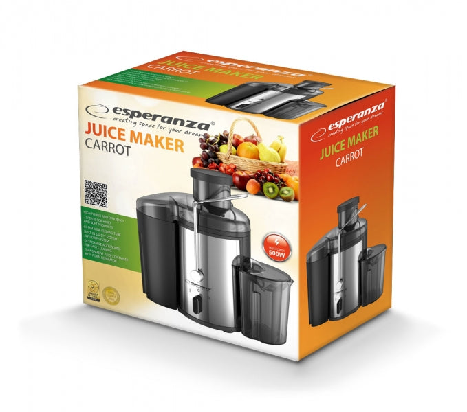 Storcator de fructe si legume Esperanza Carrot EKJ002 500W 21.000rpm Inox/Plastic "EKJ002"