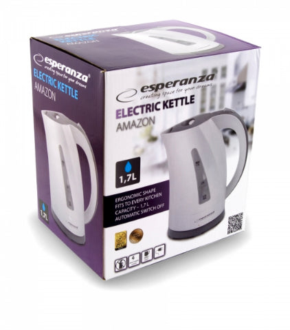 Fierbator electrica Esperanza Amazon EKK022 220W 1.7l Alb/Gri "EKK022"