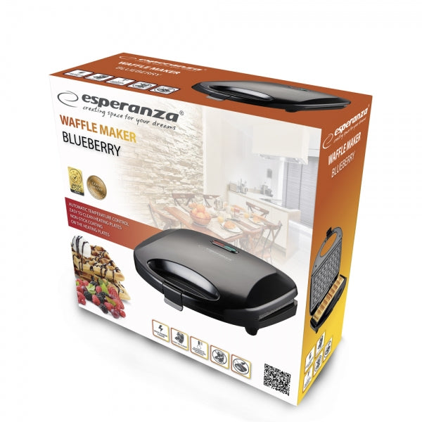 Aparat preparare vafe Esperanza Blueberry EKT008 1000W Negru "EKT008"