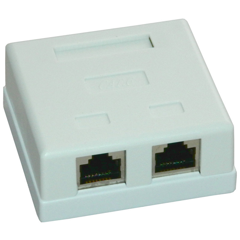 Priza FTP dubla aplicata cat.6 - EMTEX, "EMT-FTP6-2P-PT"