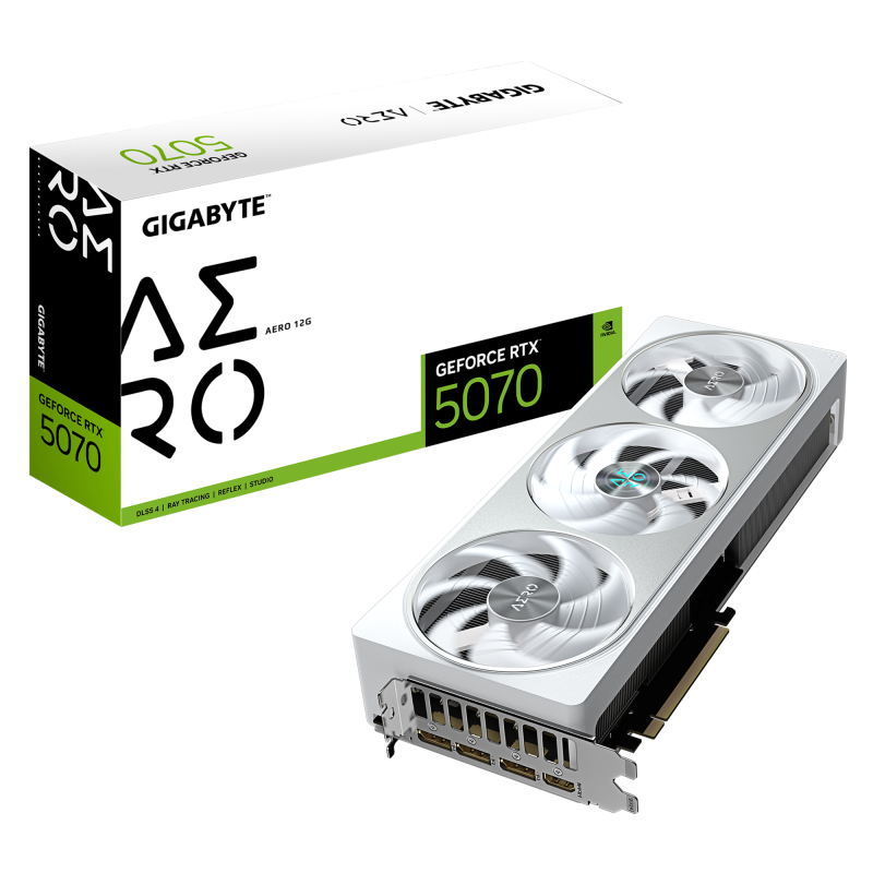 Placa video Gigabyte GeForce RTX 5070 AERO 12G, 12G GDDR7, PCI Express 5.0, 192-bit
