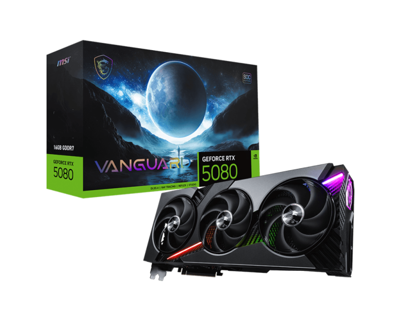 Placa video MSI GEFORCE RTX 5080 VANGUARD SOC, 16GB GDDR7, PCI Express 5.0, 256-bit
