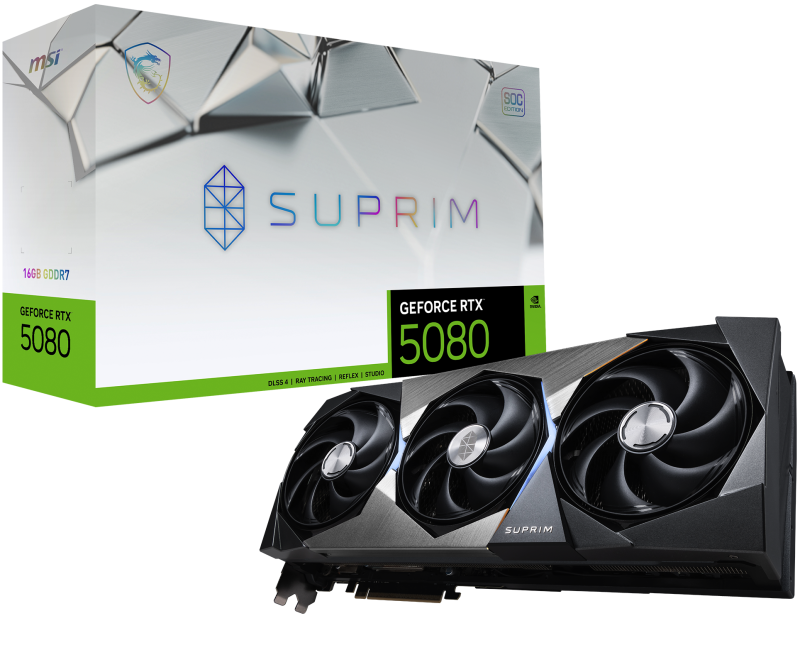 MSI Suprim GeForce RTX5080 16G Soc (Placa video MSI GeForce Rtx 5080)