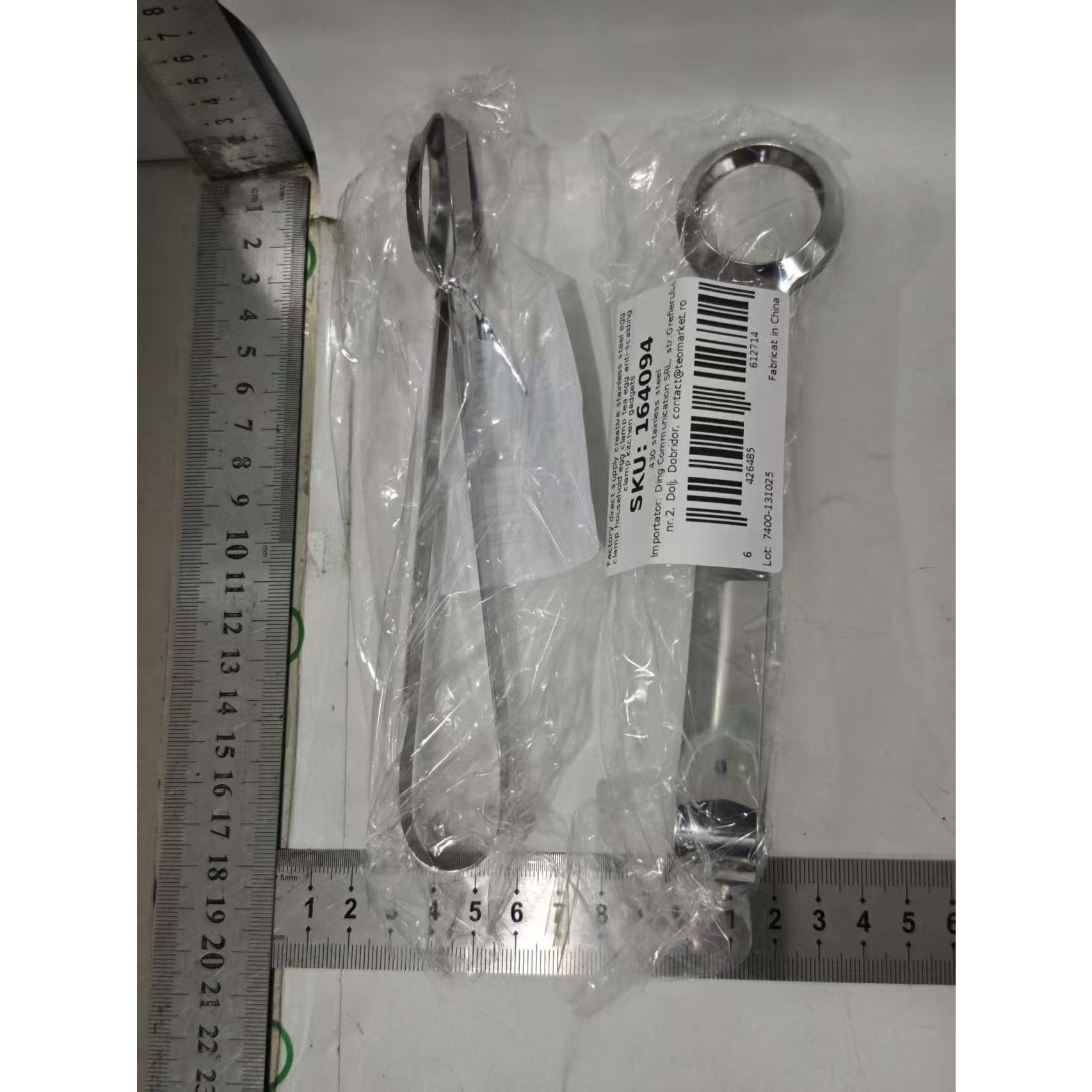 Cleste de Bucatarie, Multifunctional, pentru Oua/Alimente/Salata, din Otel Inoxidabil, Gri