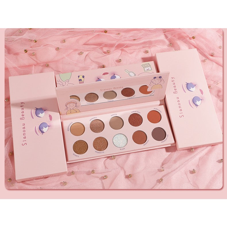 Paleta de farduri Sianoau cu 10 de culori pigmentate, Flippy