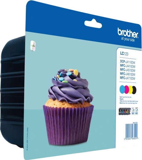 Combo-Pack Original Brother CMYK, LC123VALBP, pentru DCP-J4110| MFC-J4410|J4510|J4610|J4710|J6520|J6920, 4x600, , "LC123VALBP"