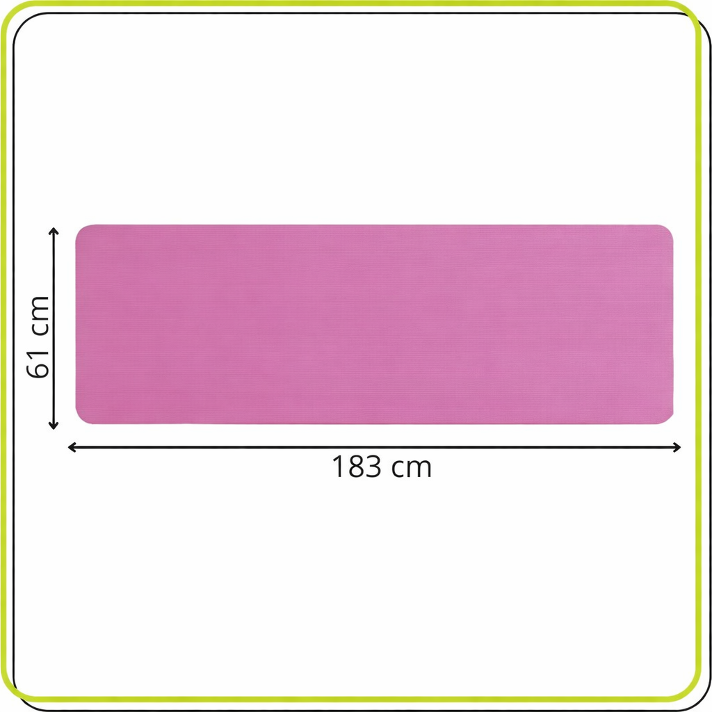 Saltea fitness antiderapanta din NBR, 183x61x1 cm, cu curea transport, roz