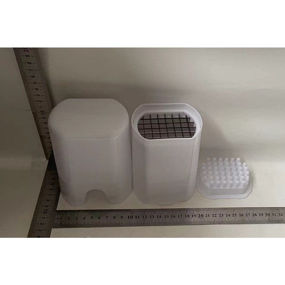 Feliator de Fructe si Legume, din Plastic si Otel, Mecanic, Taiere 1.2 cm Grosime, 14 x 9.5 x 8 cm, Alb