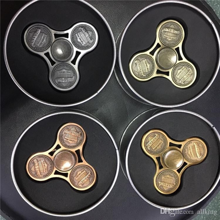 Fidget Spinner Jucarie Antistres Model One Cent Maro