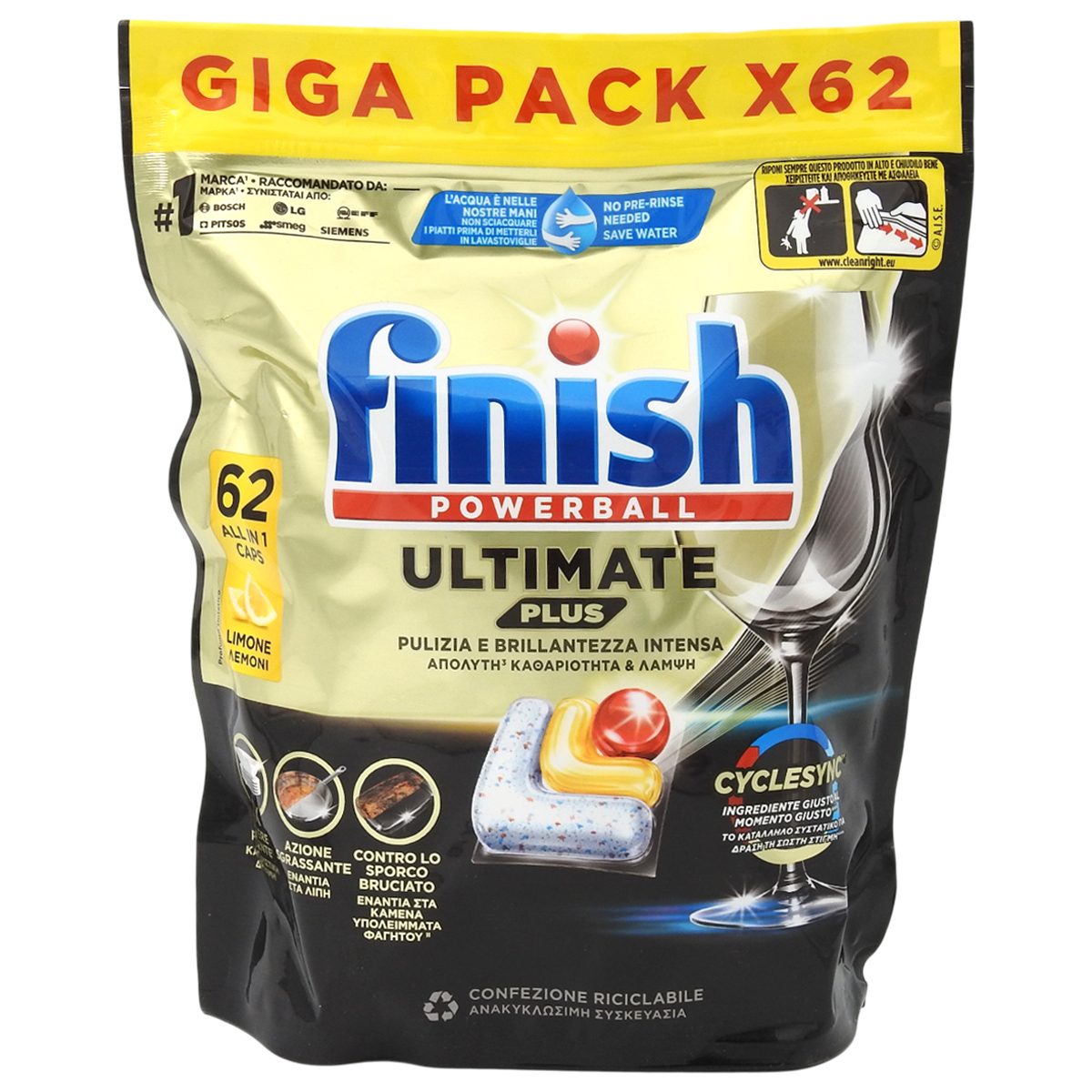 Finish Detergent Vase Capsule 62 buc Powerball All in 1 Ultimate