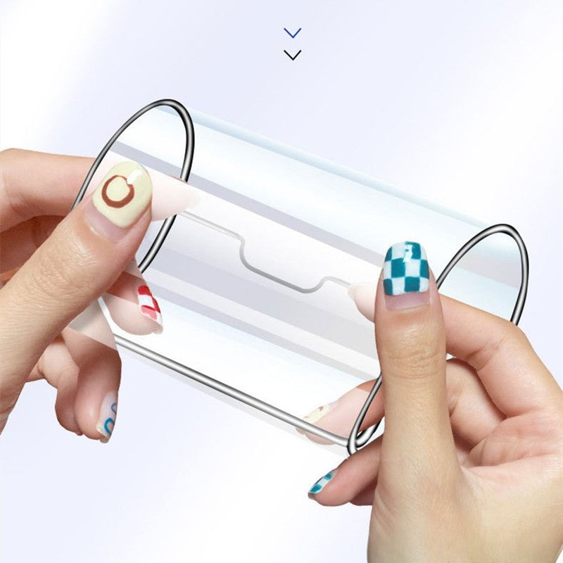 Folie de Protectie, pentru iPhone 15 Pro, Full Cover, Ceramics 9D, Anti-soc, Anti-amprenta, Margini Negre, Transparent
