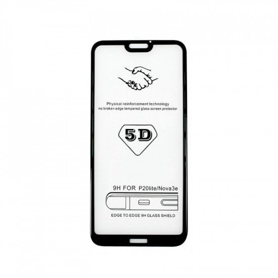 Folie de Protectie, pentru iPhone 15, Tempered Glass 5D, Full Cover, Margini Negre, Transparent