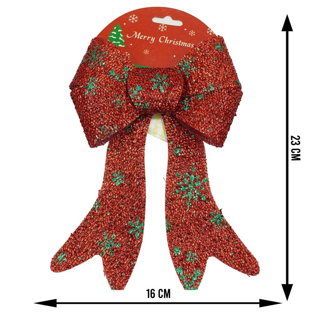 Funda pentru brad, Rosie, model de nea, cu sclipici, 16 x 23 cm, din poliester