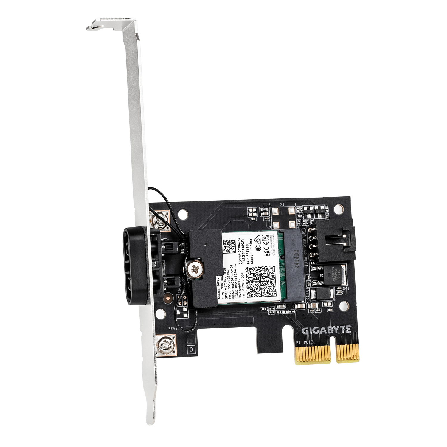 Adaptor wireless GIGABYTE Placa de retea Wireless GC-WFAX210, Wi-Fi 6E, Bluetooth 5.2, PCIe "GC-WFAX210"