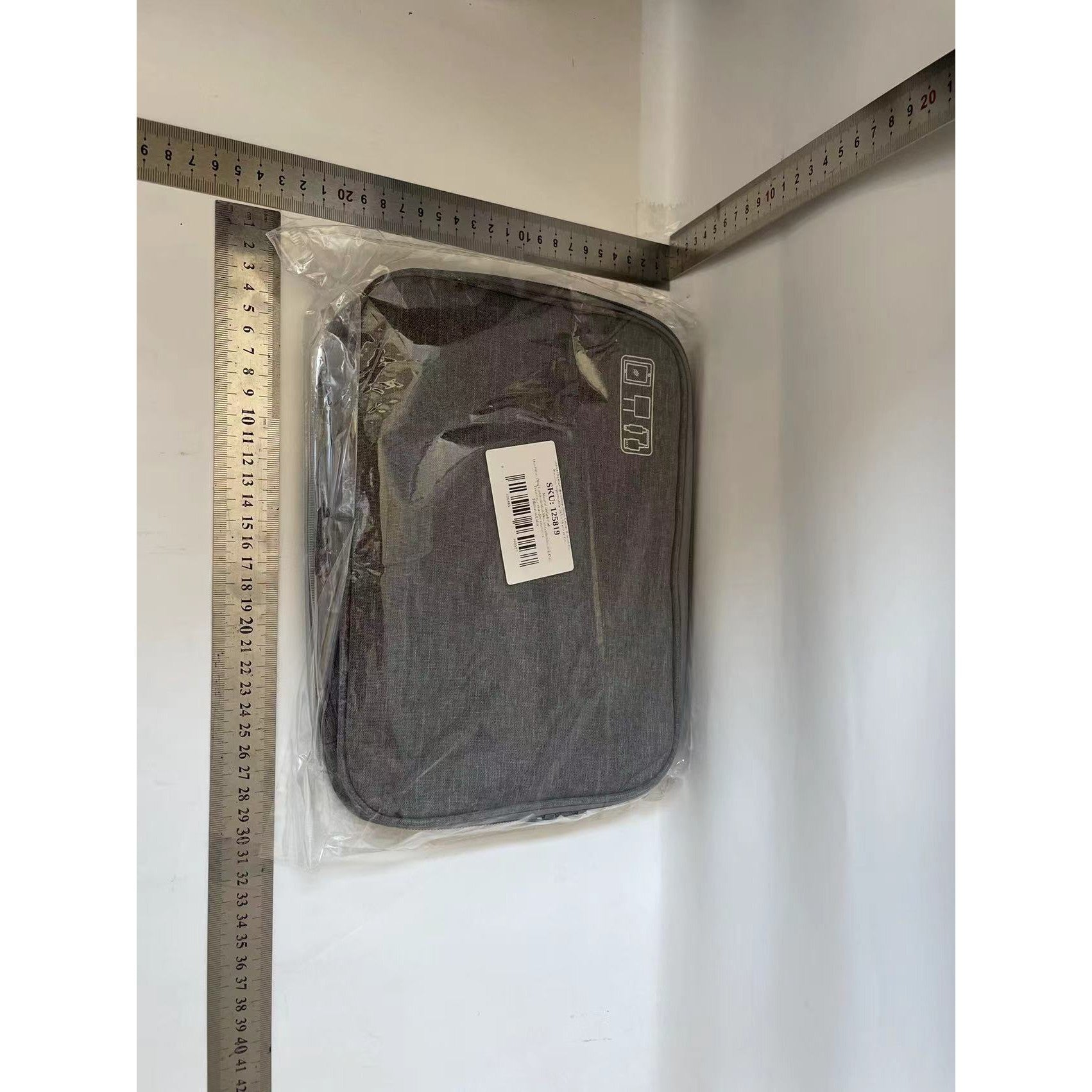 Geanta Organizatoare Pentru Cabluri si Accesorii, Portabila, Impermeabila, 24,5 x 18 x10cm, Gri