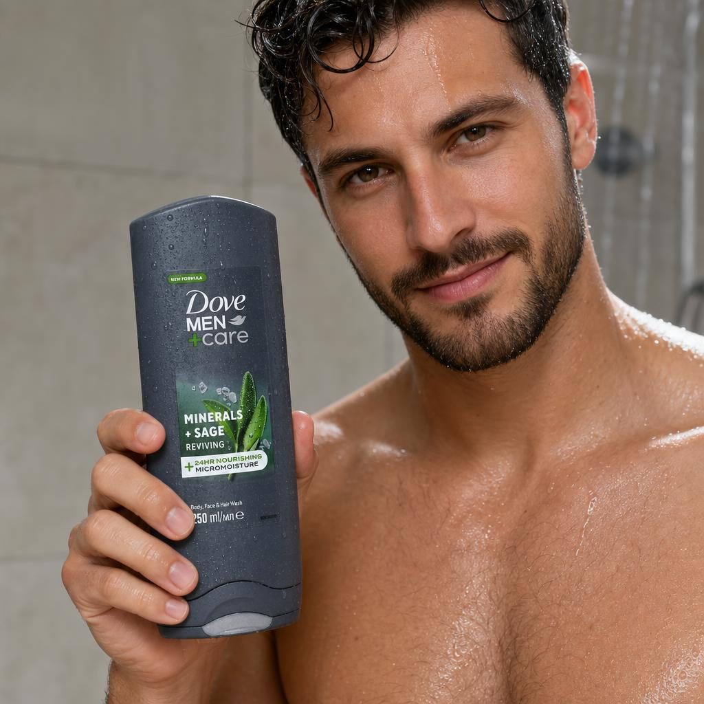 Gel de Dus, Dove, 250 ml Men Minerals Sage