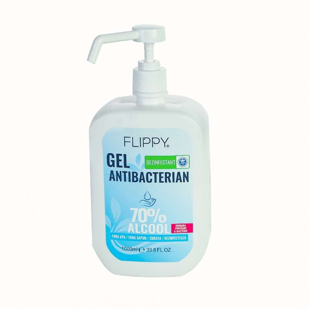 Gel dezinfectant pentru maini cu 70 % alcool cu efect antibacterian si virucid, 1000 ml