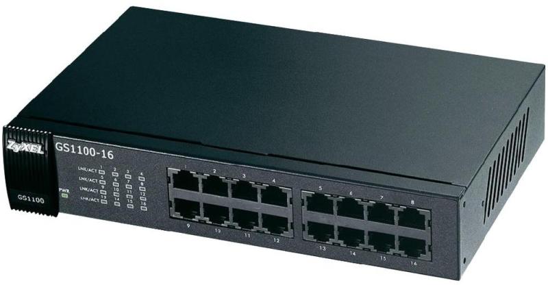 SWITCH ZyXel, Gigabit x 16, carcasa metalica, "GS1100-16-EU0103F"