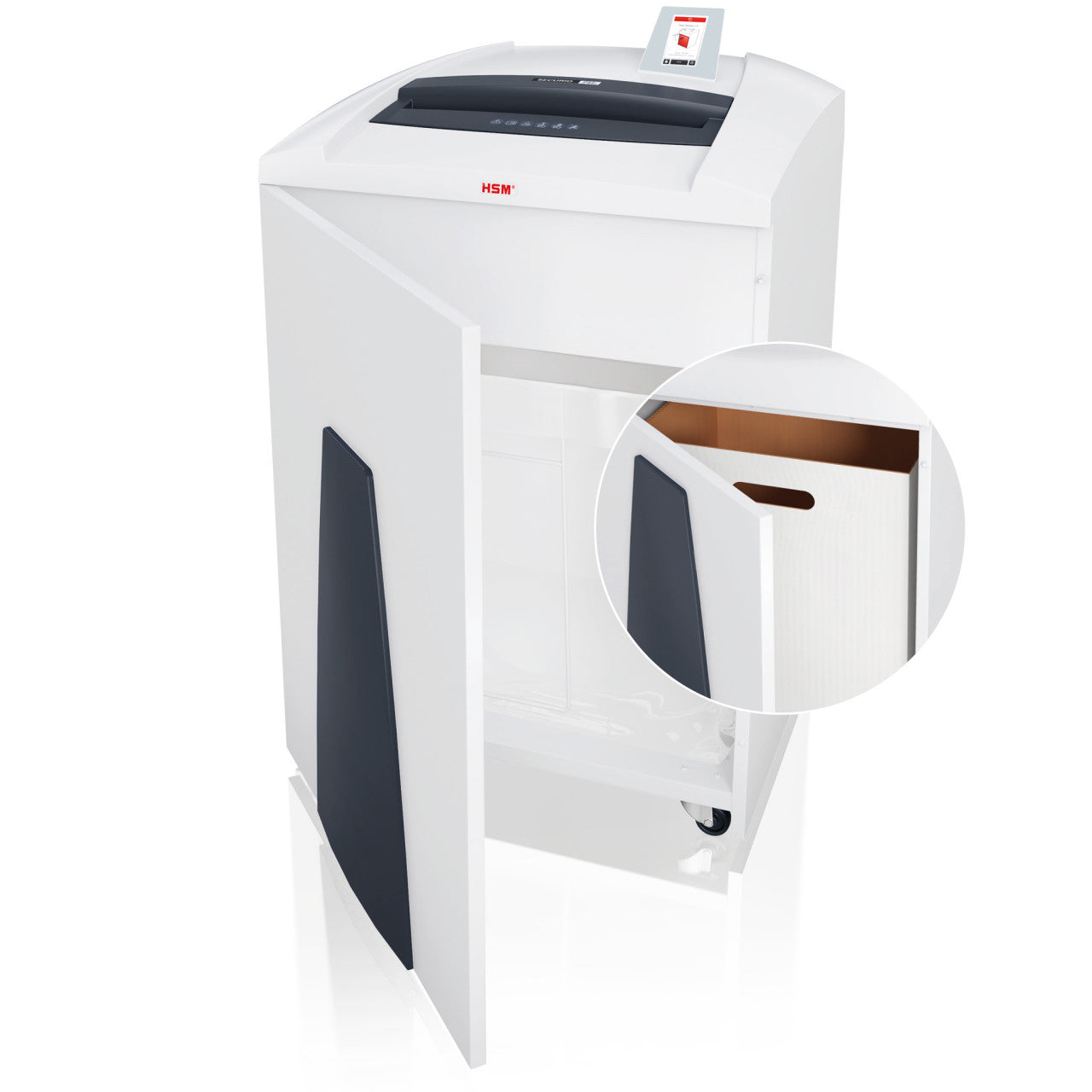 Distrugator documente manual HSM Securio P44i, 77-79 coli, fasie (5,8 mm), securitate 2 "H-1871121"