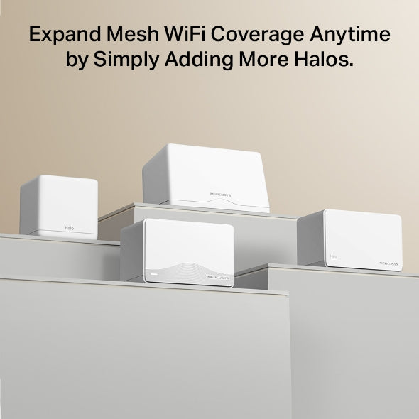 MESH MERCUSYS wireless, Wi-Fi 7 BE3600 Dual-Band, 3600 Mbps, 3× 1 Gbps Ports WAN/LAN,2.4 GHz|5 GHz,antena int x 4, standard 802.11be "Halo H25BE(3-pack)"