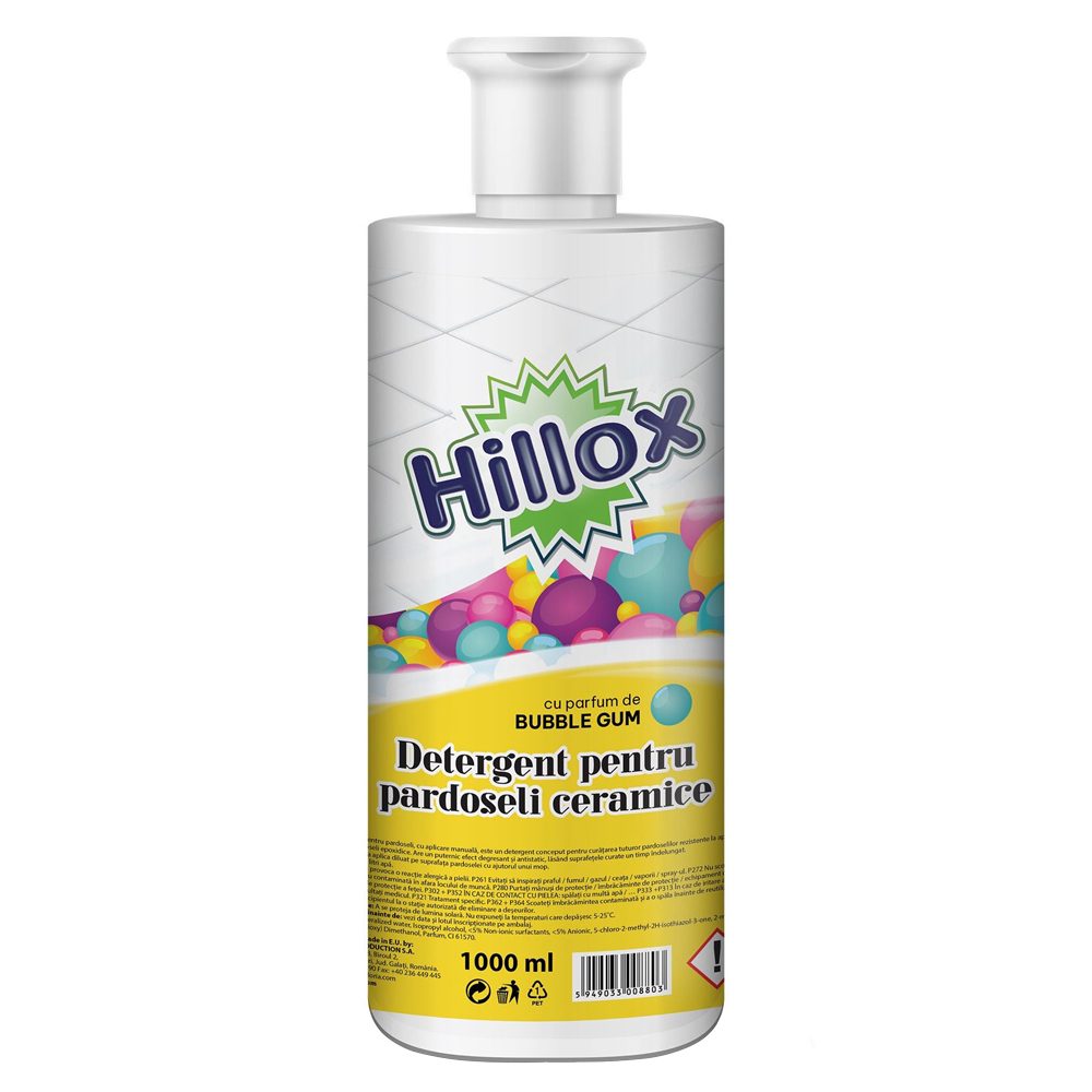 Hillox Detergent Pardoseli 1 L Suprafete Ceramice Bubble Gum